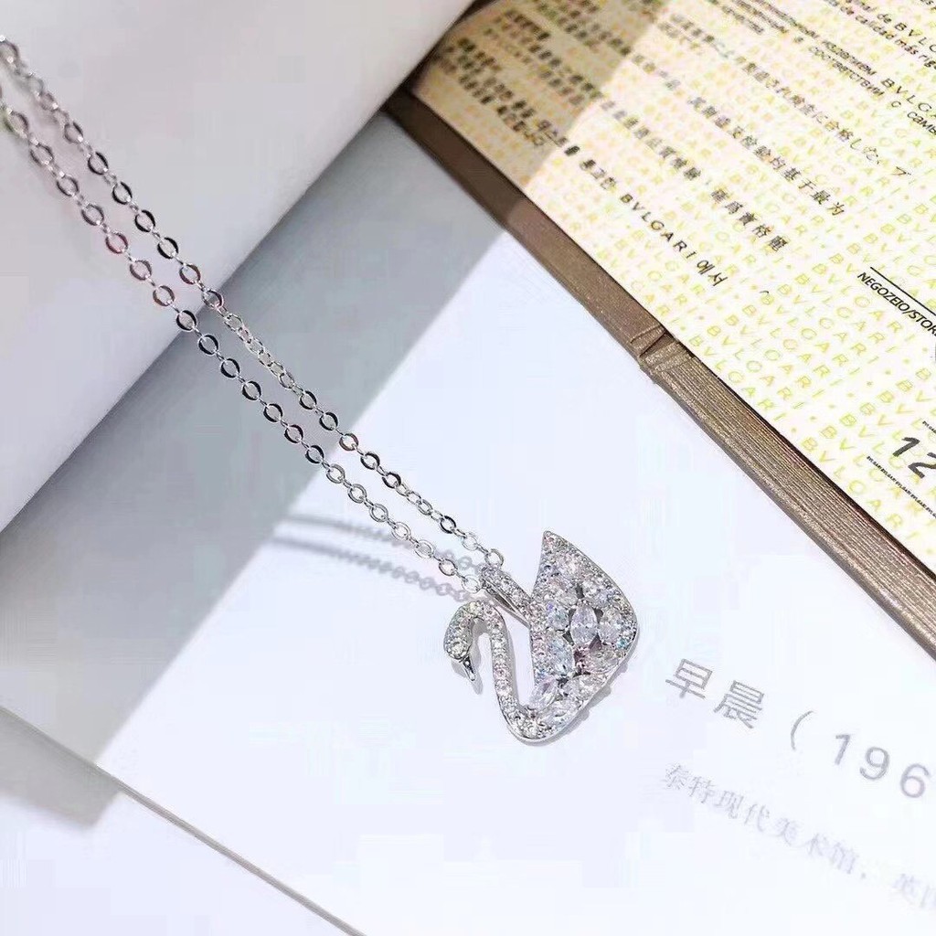 Dây Chuyền Swarovski 5169080 Với Mặt Thiên Nga Đính Đá Pha Lê Sang Trọng Món quà