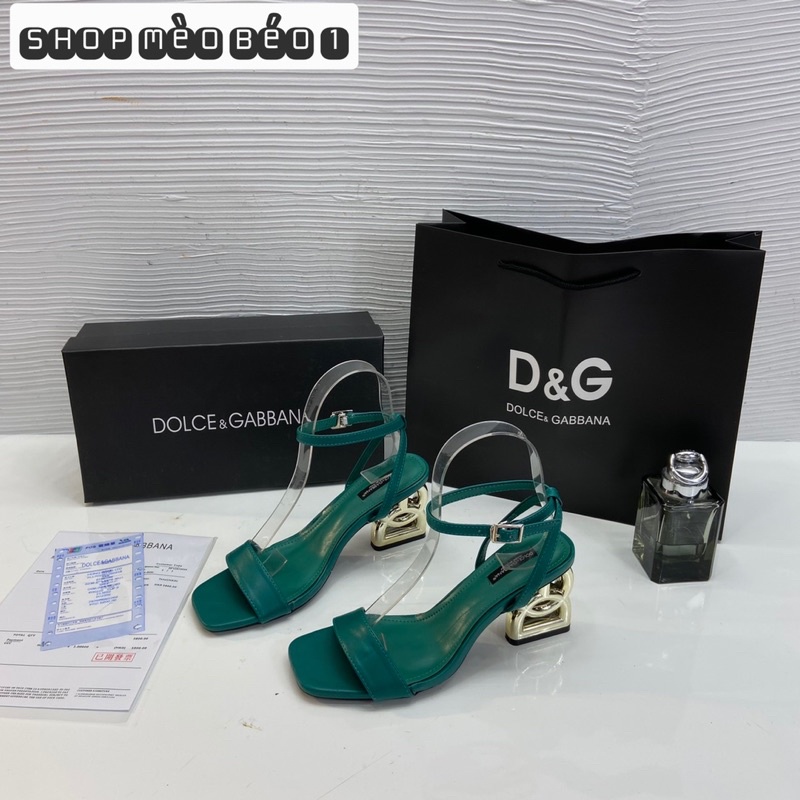 Sandal DG dolce quai ngang gót cách điệu fullbox