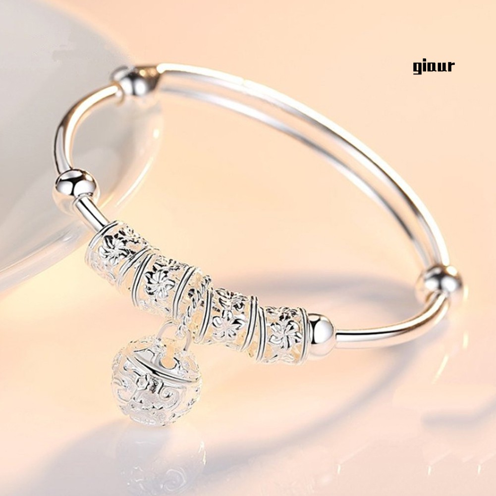 Vòng Tay Xi Bạc Phối Chuông Cho Nữ
