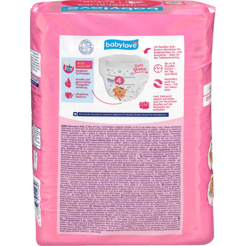 Bỉm, tã quần Babylove Premium Đức đủ size cho bé từ 7-30kg, số 4(22c), số 5(20c,40c), số 6 (18c, 36c)