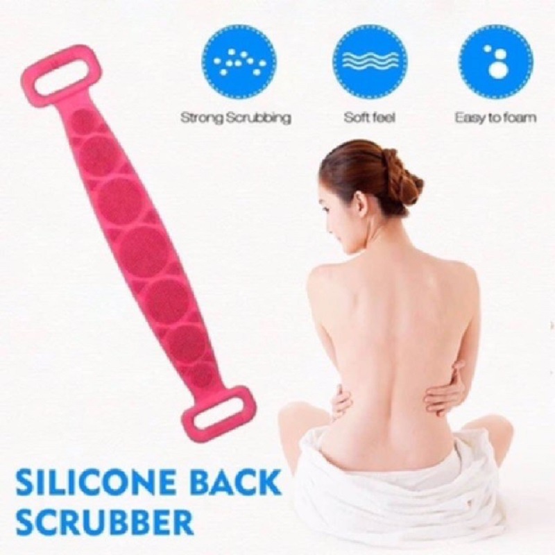 [Loại 1] Dây Cọ Lưng Bằng Silicon Gai 2 Mặt Chức Năng Chà Và Massage Cơ Thể Khi Tắm