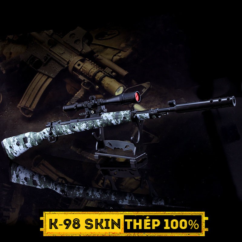 Mô Hình PUBG Kar 98 Skin Digital Jungle 36cm, Kar 98 Cỡ Lớn Có Thể Tháo Lắp, Tặng Kèm Giá Trưng Bày