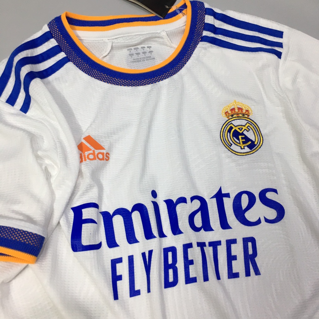 Bộ quần áo đá banh Real trắng sân nhà 21/22 hàng FEX thái cao cấp