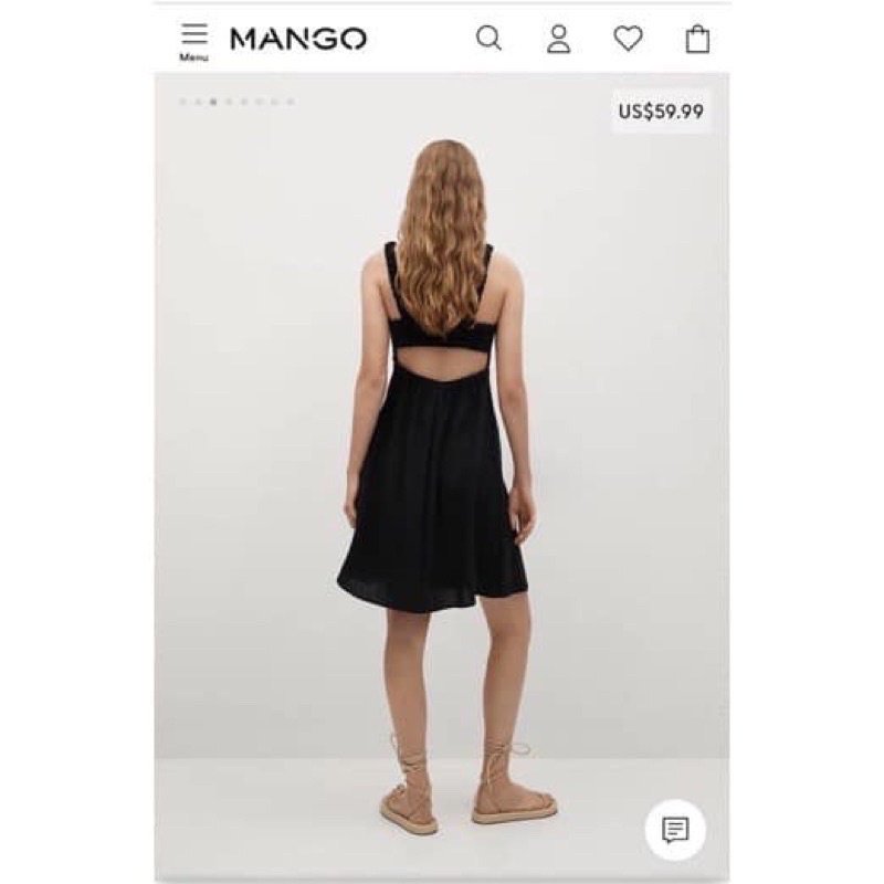 Đầm Mango lưng cut out.