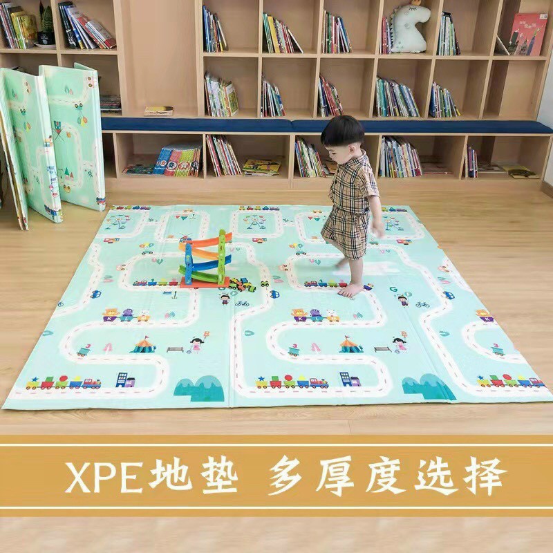 Thảm xốp cho bé XPE cho bé gấp gọn tấm lót trải sàn 2 mặt chống thấm chống trơn hàn quốc phủ silicon 1m8 2m