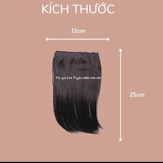 TÓC GIẢ KẸP PHỒNG CHÂN TÓC DÀI 25CM CAO CẤP (2 DẢI KẸP 2 BÊN)