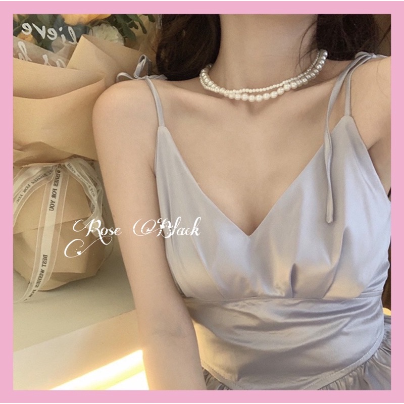 choker 2 line hạt giả ngọc vintage mã JL-989