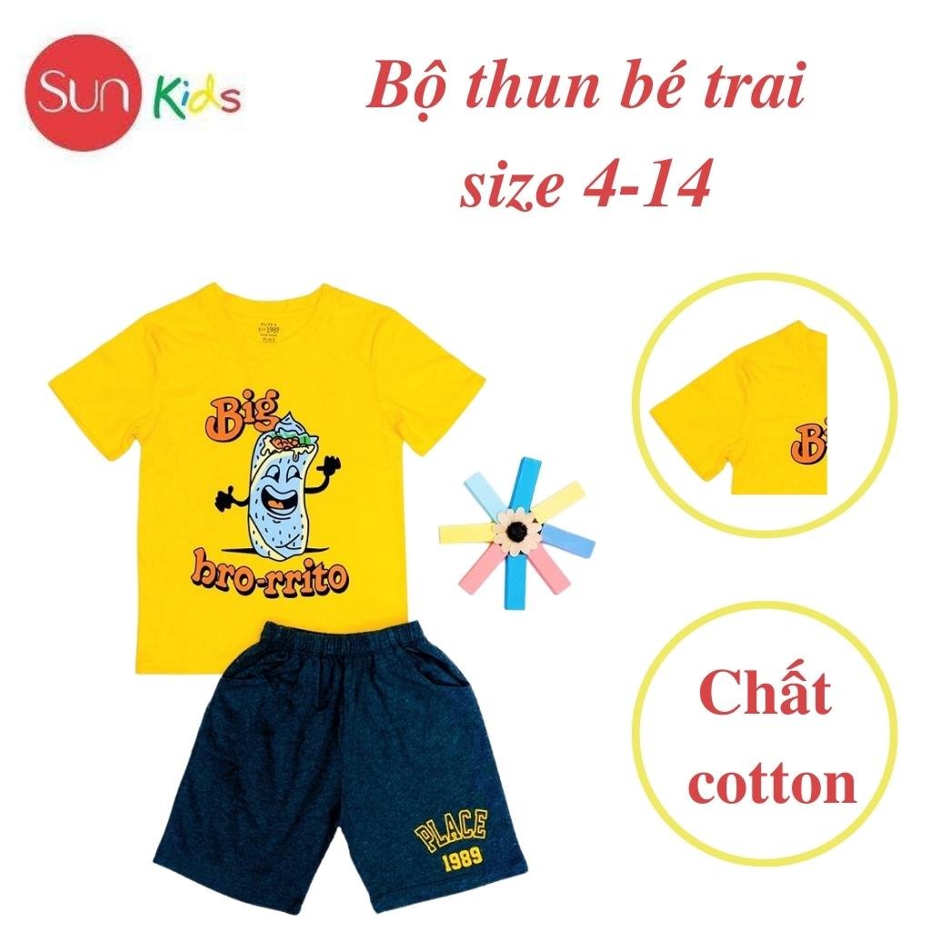 Đồ bộ bé trai, bộ thun bé trai chất cotton, nhiều màu, size đại 4-14 tuổi - SUNKIDS1