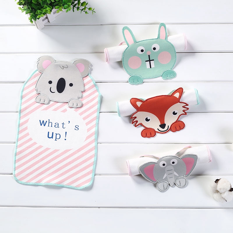 Khăn Lau Mồ Hôi Bằng Cotton In Hoạt Hình Động Vật 3d Dễ Thương Cho Bé
