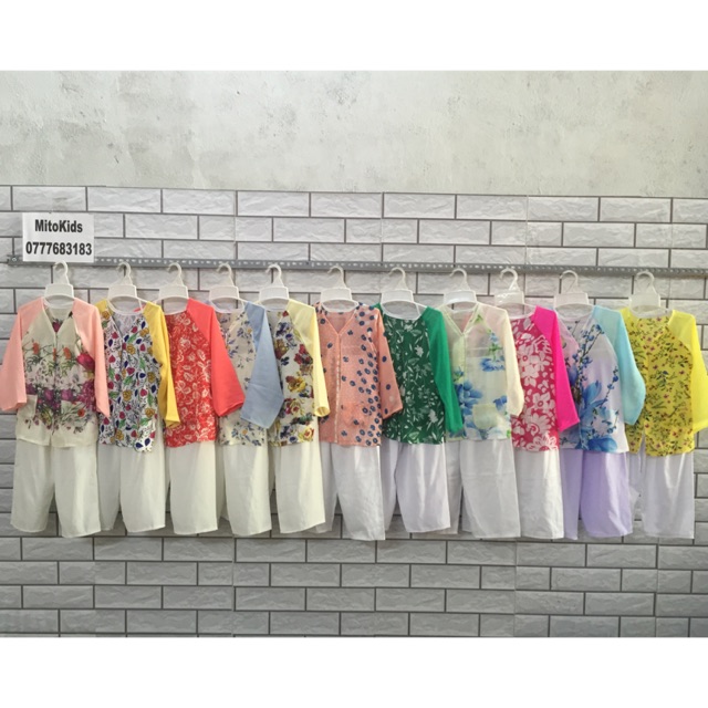 Bộ bà ba cho bé gái 6-35kg