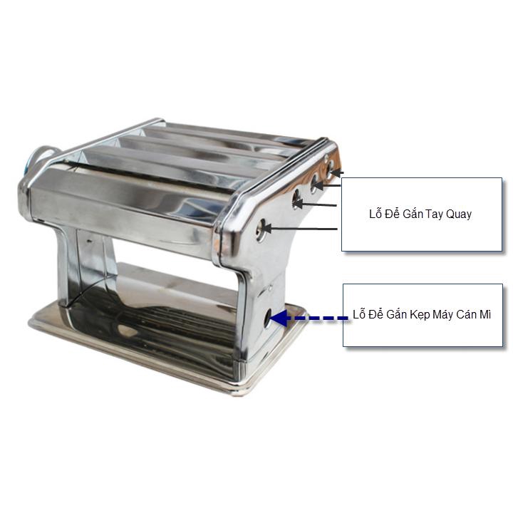 Máy Cán Mì Inox Cao Cấp Bằng Tay MARKETVIETNAM (1 Cán Và 3 Lưỡi Cắt)