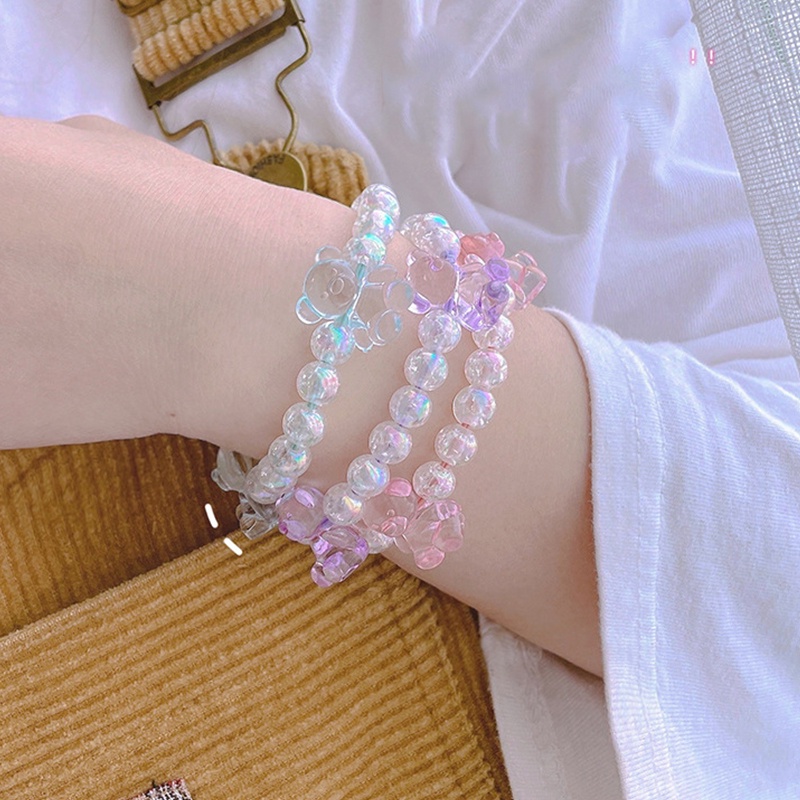 Dây buộc tóc hình gấu hoạt hình đính đá xinh xắn cho nữ