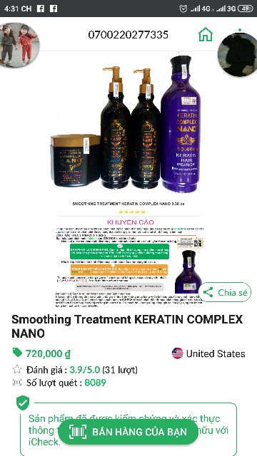 Dầu gội xả KERATIN COMPLEX NANO siêu mềm mượt phục hồi tóc hư tổn