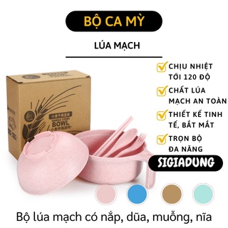 Mua  SGD  Tô Ăn Mì - Bộ Ca Ăn Mì Có Nắp Đậy  Quai Cầm Chắc Chắn Kèm Đũa  Muỗng  Nĩa 6847