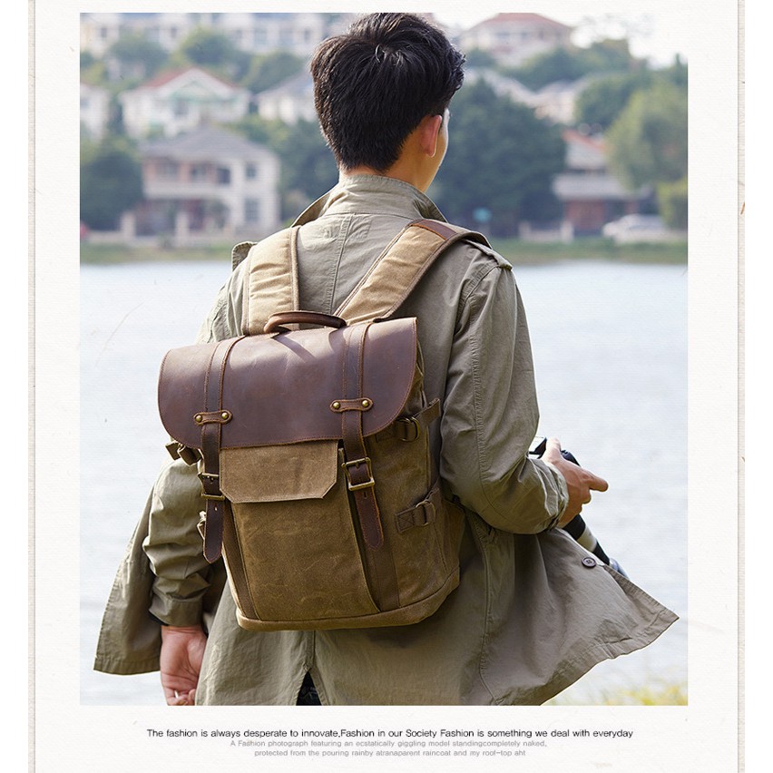 Balo máy ảnh Canvas Pretty boy backpack.