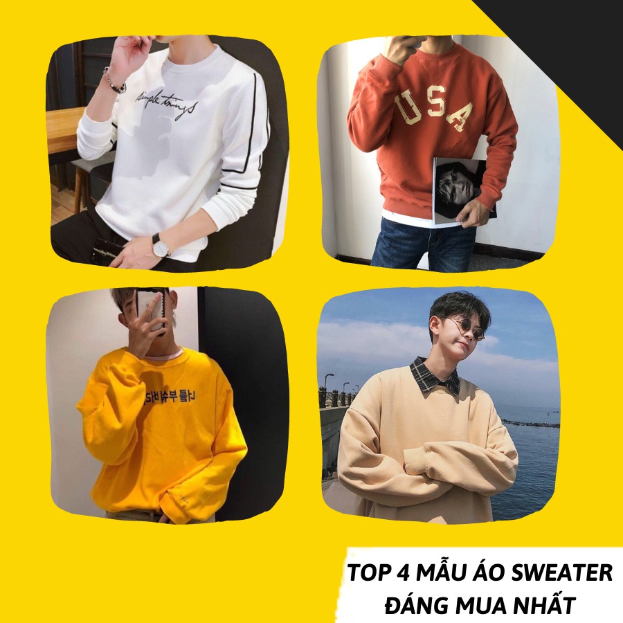 ÁO SWEATER CỔ TRÒN UNISEX KIỂU DÁNG BASIC