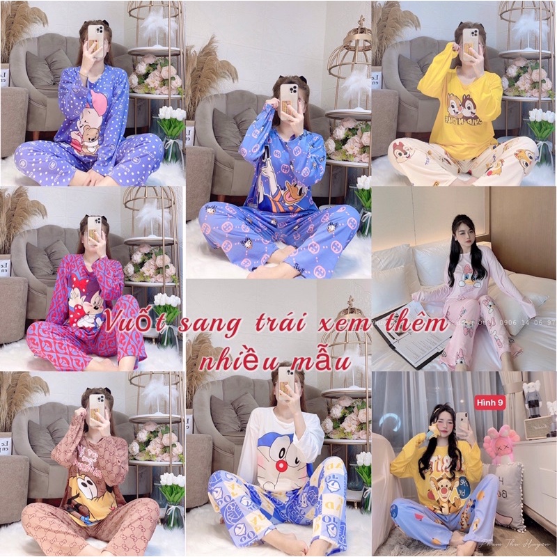 (Nhiều Mẫu) Bộ Thun mặc nhà mẫu hoạt hình❤️Bộ mặc nhà in hình Cute, dễ thương form rộng( Ảnh Tự Chụp)