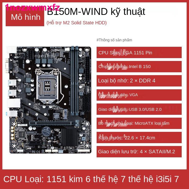 mainboard bo mạch chủGigabyte  B150M Bo mạch chủ máy tính -D3V chân 1151 hỗ trợ M.2 trạng thái rắn i5 6500 7500