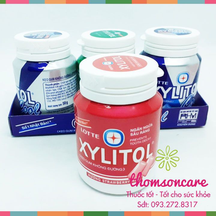 Kẹo Gum không đường Xylitol - Giúp ngừa sâu răng - Cho hơi thở thơm mát - Chính hãng.