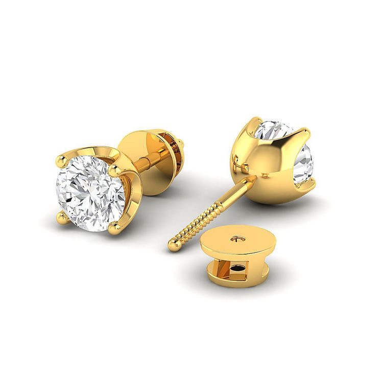 Bông tai Kim cương nhân tạo Moissanite nụ 4 chấu, viên chủ 5ly - 11 Mẫu tự chọn