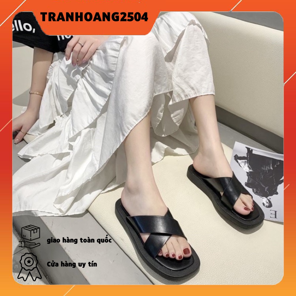 Dép Nữ Đế Bệt Quai Ngang Thoải Mái Thời Trang- SẴN HÀNG KÈM ẢNH THẬT