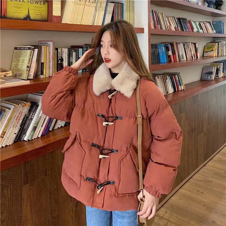 Áo khoác Cotton dáng rộng kiểu Nhật Hàn dễ thương thời trang mùa đông cho nữ