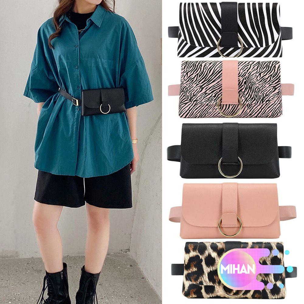 Túi Đeo Hông Mini Bằng Da PU Họa Tiết Da Báo Thời Trang Cho Nữ MIHAN1