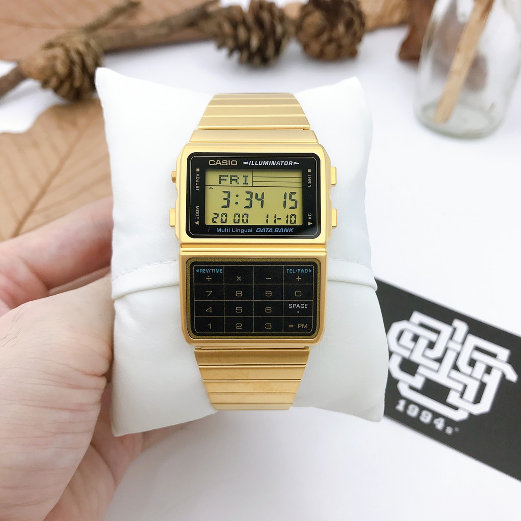 Đồng hồ nam Casio DBC-611-1 / DBC-611G-1 Data Bank, máy tính 8 chữ số, dây thép không gỉ, size 33,1mm, hàng chính hãng | BigBuy360 - bigbuy360.vn