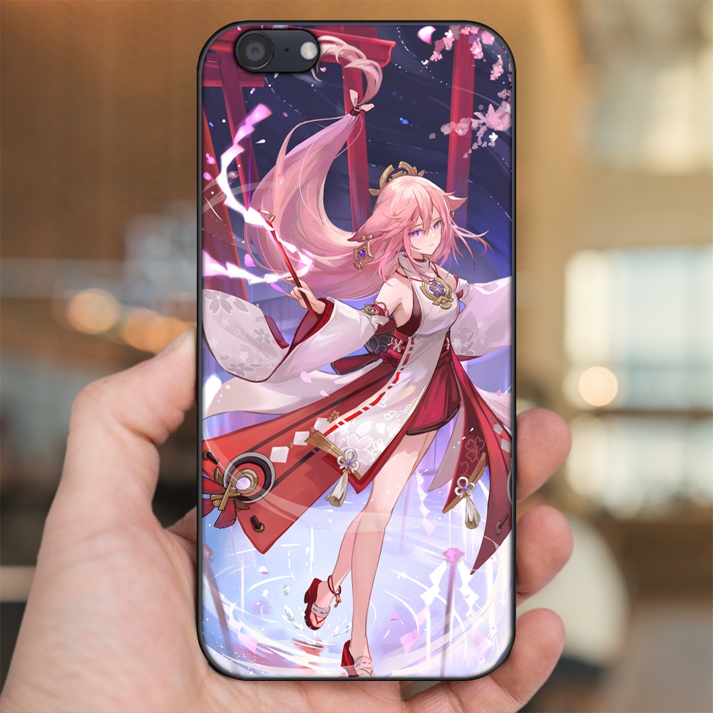 Ốp lưng Oppo A71 viền đen in hình Yae Miko Genshin Impact