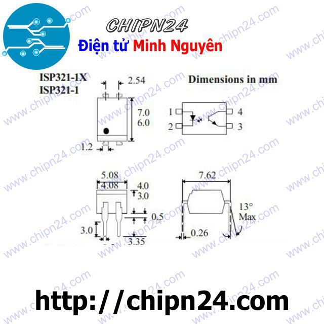 [5 CON] Opto TLP521 1GB SOP-4 (SMD Dán)