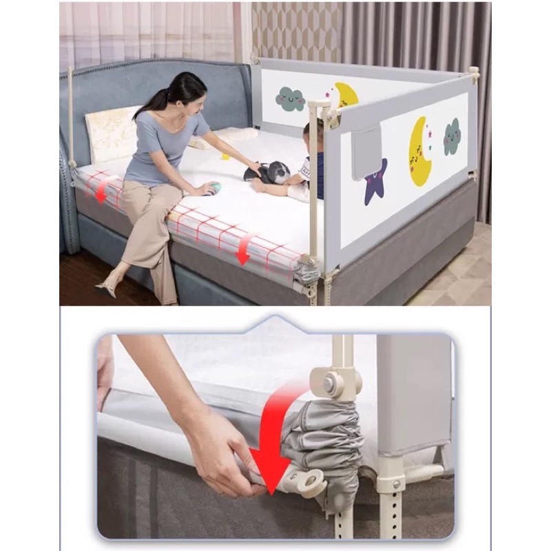 [Mã 267FMCGSALE giảm 8% đơn 500K] Thanh chắn giường Babyquiner mẫu mới 2021 cao 95cm