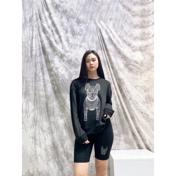 Áo nỉ Lifework sweater Nam, Nữ tay dài cổ tròn thun da cá hàng loại 1