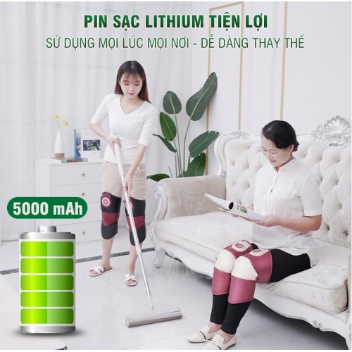 Máy massage đầu gối rung nóng pin sạc Nhật Bản Nikio NK-185 - Hỗ điều trị đau nhức mỏi đầu gối, bắp chân, đùi