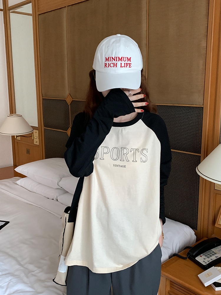 Áo Thun Raglan Tay Dài Dáng Rộng In Chữ Nhiều Màu Sắc Thời Trang 54286