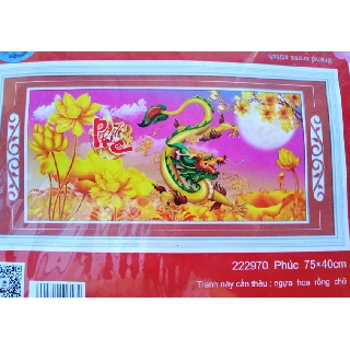 Tranh thêu chữ thập con rồng 222970 (chưa thêu)