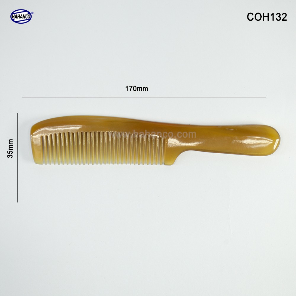 Lược sừng xuất Nhật (Size: M - 17cm)Thân dài nhỏ gọn có thể bỏ túi xách - COH132 - Horn Comb of HAHANCO - Chăm sóc tóc