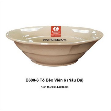 B690-6 Tô Bèo Viền 6 (Trắng Trơn)