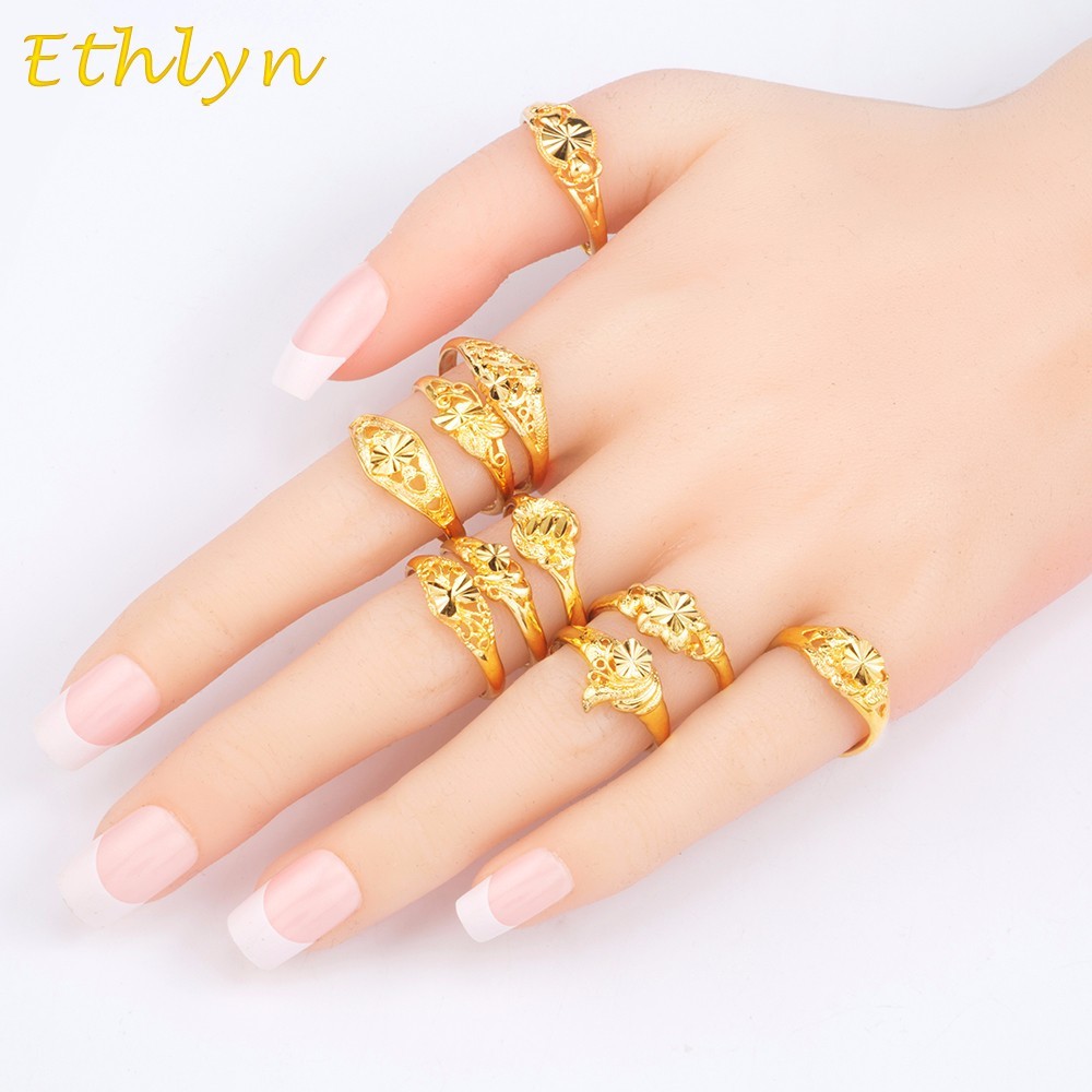 Nhẫn nữ kiểu truyền thống mạ vàng 18K