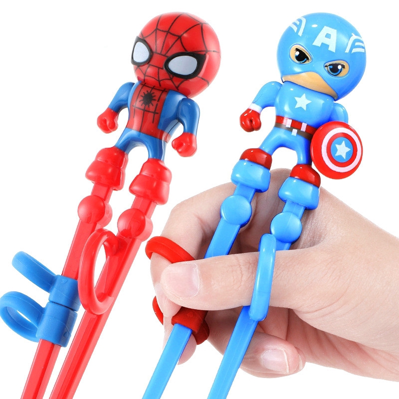 Đũa tập ăn họa tiết Captain America/ Người nhện đáng yêu cho bé