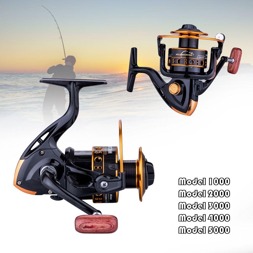 MUVAKO Máy Câu Cá Tay Cầm Bằng Gỗ Chất Lượng Cao