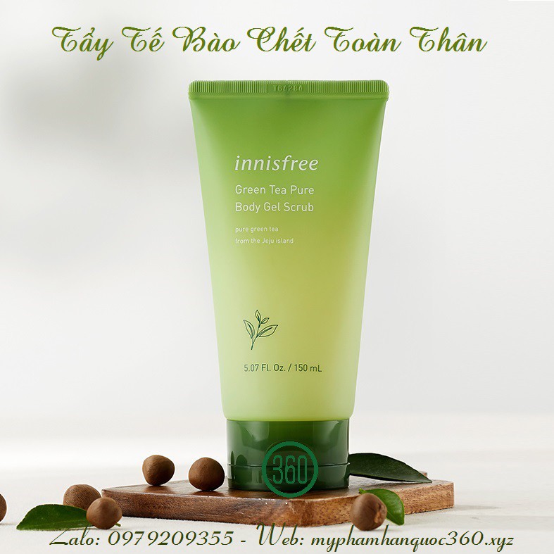 [Mẫu mới 2021] Tẩy Tế Bào Chết Toàn Thân Chiết Xuất Trà Xanh Innisfree Green Tea Pure Body Gel Scrub 150ml