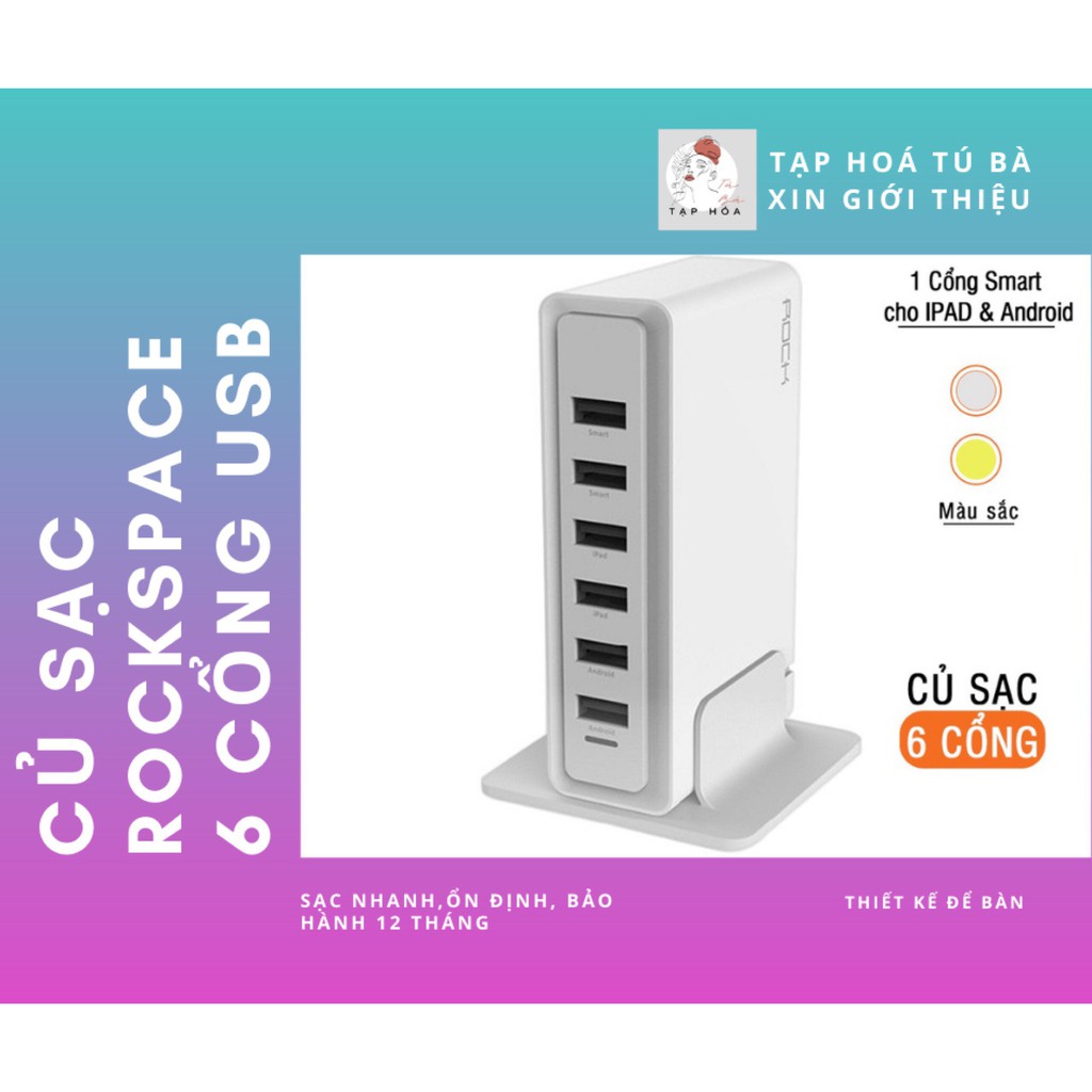 🌵🌻 CỦ SẠC 6 CỔNG USB 🌵🌻 Sạc nhanh, ổn định nhiều thiết bị cùng lúc