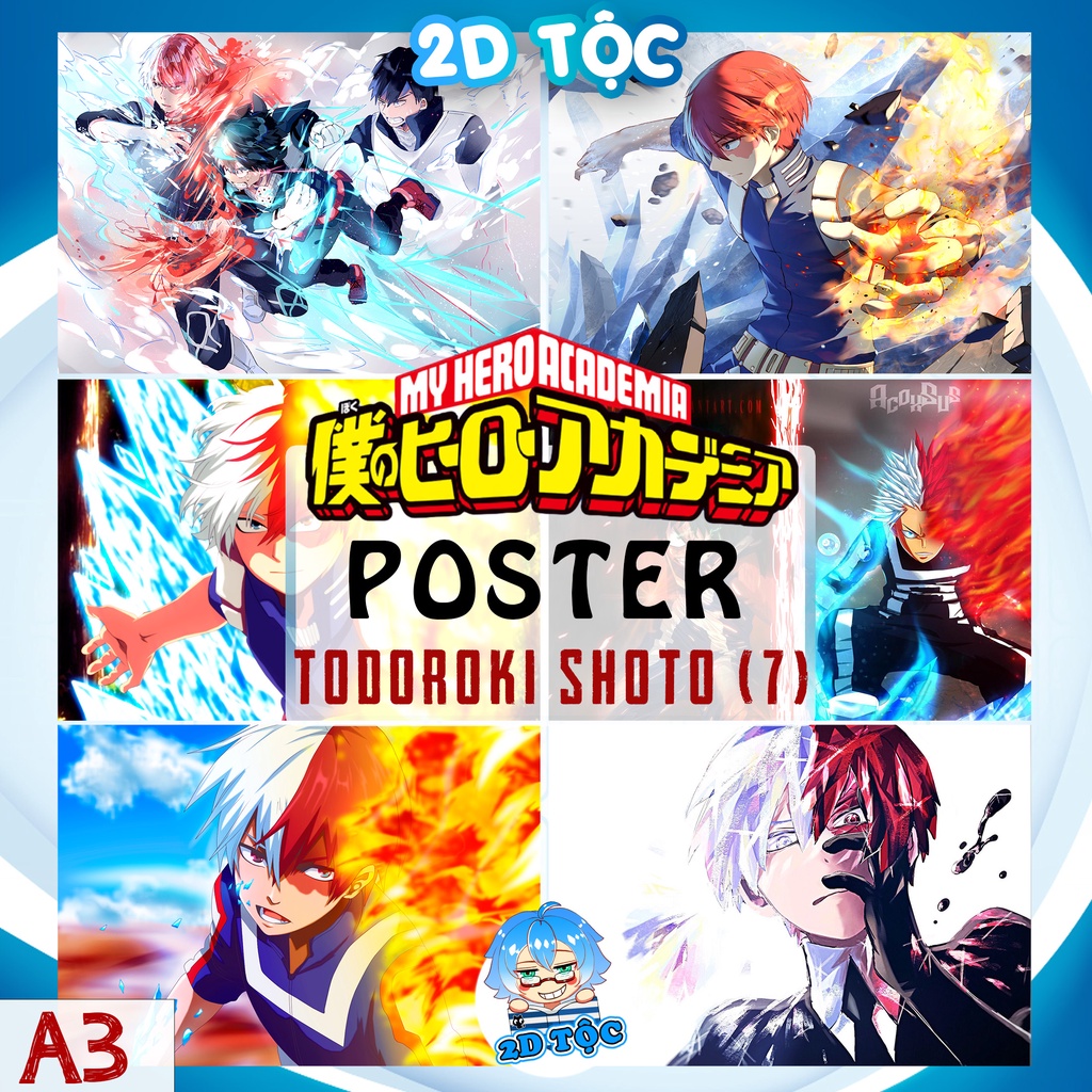 Tranh poster A3 Todoroki Shoto (7) Anime Manga Boku no Hero Academia - 2D Tộc Shop