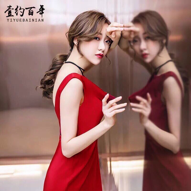 Váy Nữ Quyến Rũ| Đầm Đầm Dáng Ôm Cổ Đổ Phối Voan | BigBuy360 - bigbuy360.vn