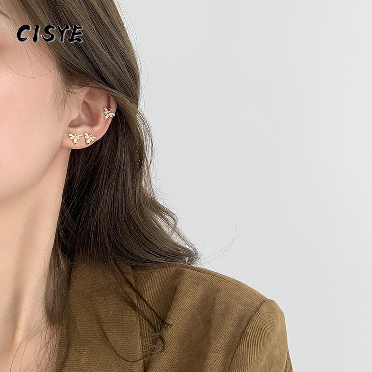 Đôi Khuyên Tai Hình Chú Ong Đính Đá Dễ Thương Cho Nữ