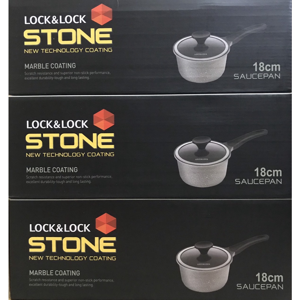 Nồi Đá Lock&amp;Lock Cookplus Stone Một Tay Cầm 18cm LCA6181D Dùng Bếp Từ