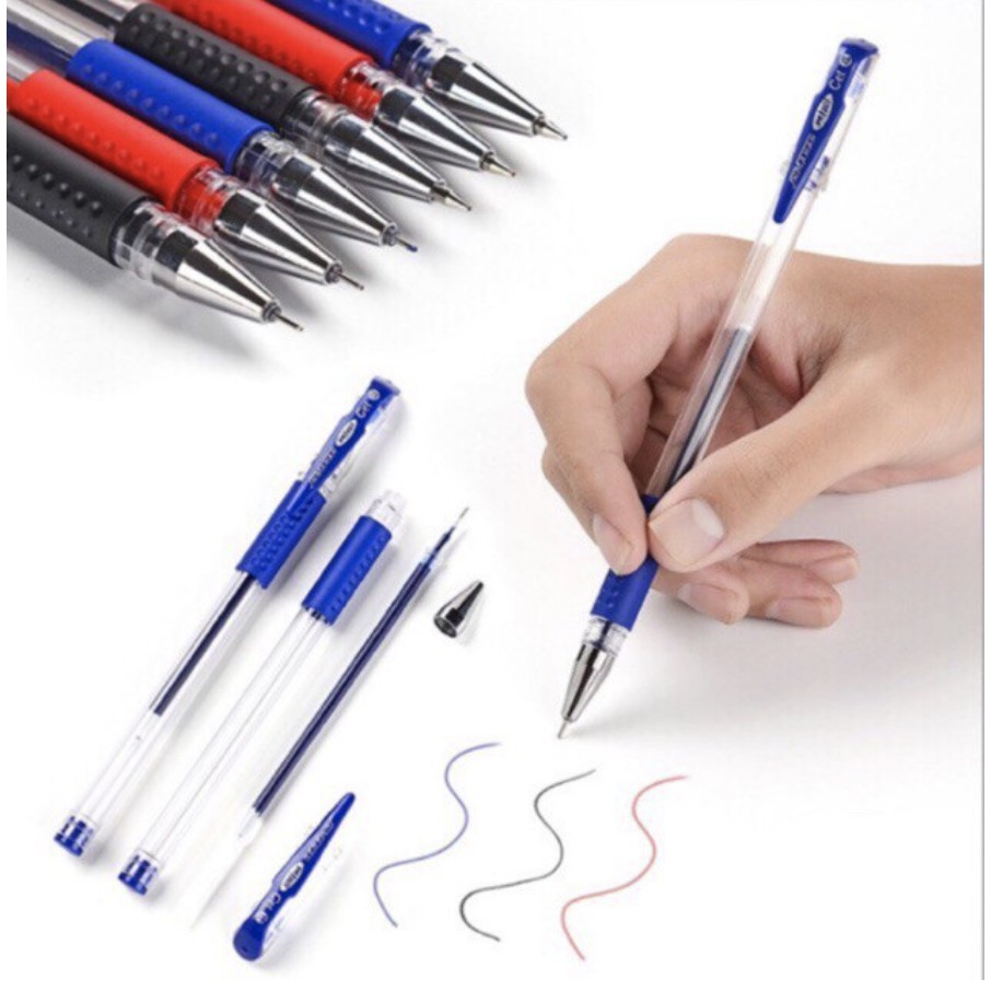 1 chiếc bút bi gel nước Mini 0.5mm cao cấp mực đều - 2 màu ngòi bút xanh đen