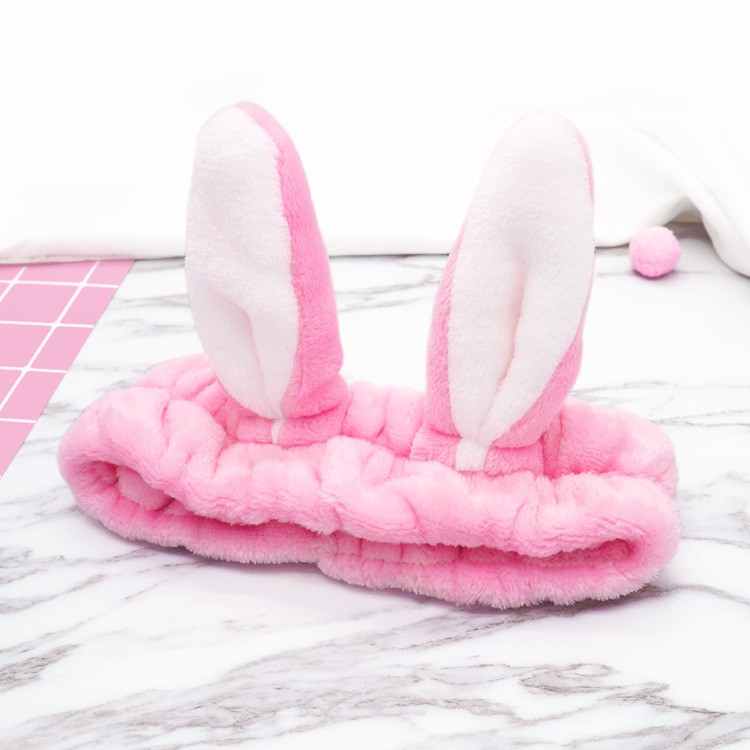 TL Turban bờm tóc băng đô tai thỏ gấu vải nhung 3D cài tóc rửa mặt, trang điểm Hàn Quốc đẹp dễ thương PT3
