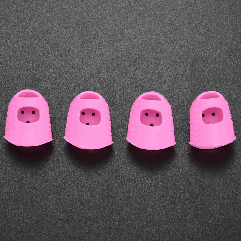 (MỚI) Bộ 4 miếng bọc bảo vệ đầu ngón tay chơi đàn guitar màu hồng M