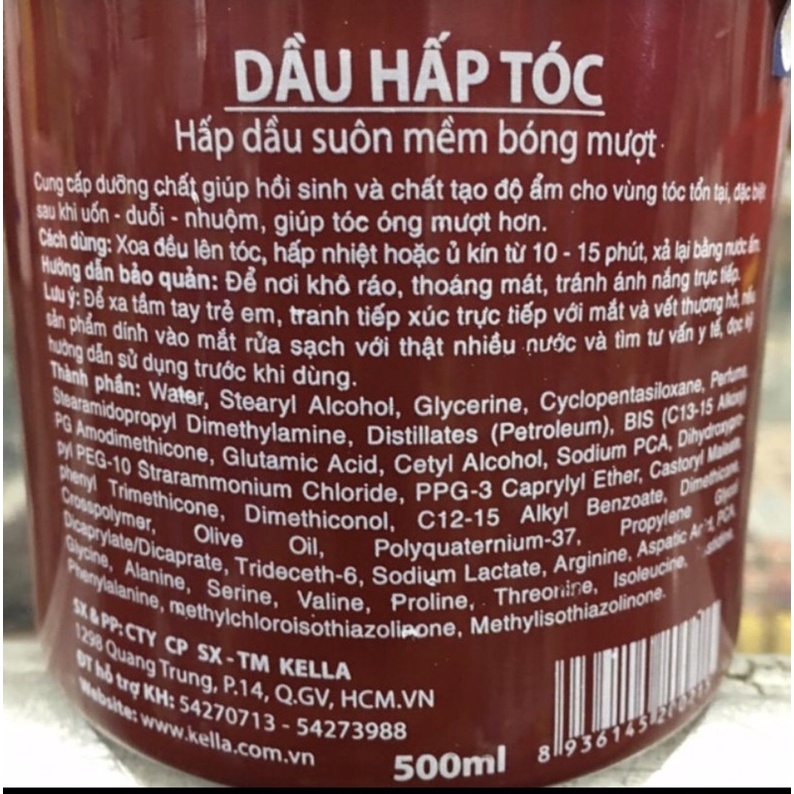 Hấp đâu đỏ KELLA- 500ml_hap siêu mềm mượt, giá rẻ _chuẩn chính hãng